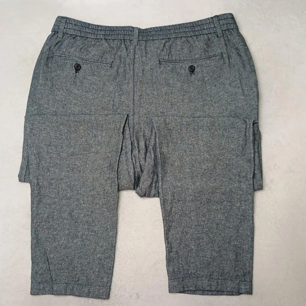 Banana Republic Pants Men 36x29 Gray Jogger Athletic Fit Linen Herringbone